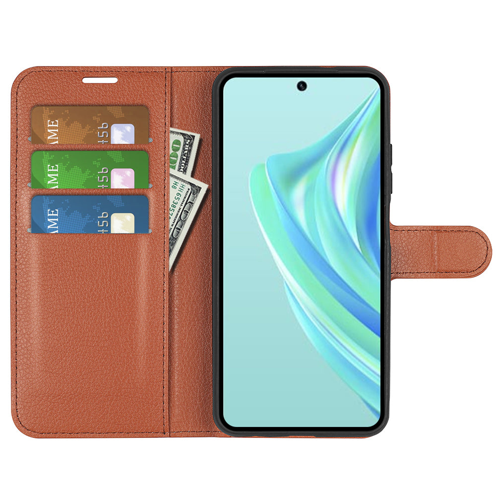 Cell Phone Case For Infinix Hot 20i 4G Litchi Texture Wallet Flip Stand PU Leather Phone Cover