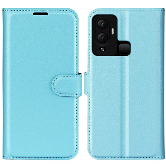 Litchi Texture Phone Cover Wallet for Infinix Hot 12 Play 4G , Anti-drop Shell Flip Stand Phone Case