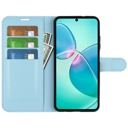Litchi Texture Phone Cover Wallet for Infinix Hot 12 Play 4G , Anti-drop Shell Flip Stand Phone Case