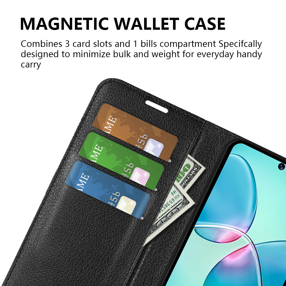 Litchi Texture Phone Cover Wallet for Infinix Hot 12 Play 4G , Anti-drop Shell Flip Stand Phone Case