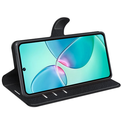 Litchi Texture Phone Cover Wallet for Infinix Hot 12 Play 4G , Anti-drop Shell Flip Stand Phone Case