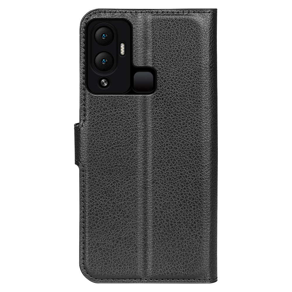 Litchi Texture Phone Cover Wallet for Infinix Hot 12 Play 4G , Anti-drop Shell Flip Stand Phone Case