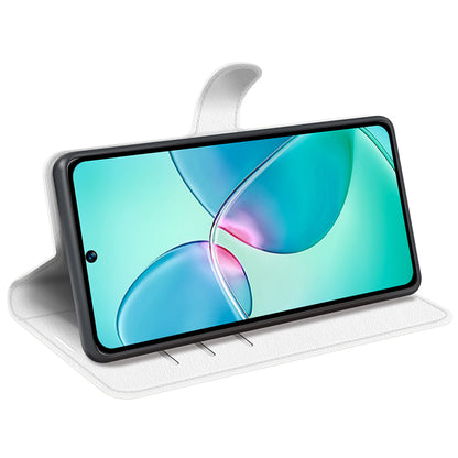 Litchi Texture Phone Cover Wallet for Infinix Hot 12 Play 4G , Anti-drop Shell Flip Stand Phone Case