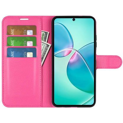 Litchi Texture Phone Cover Wallet for Infinix Hot 12 Play 4G , Anti-drop Shell Flip Stand Phone Case