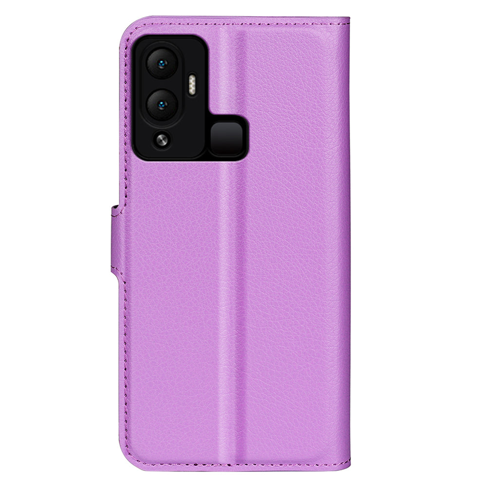 Litchi Texture Phone Cover Wallet for Infinix Hot 12 Play 4G , Anti-drop Shell Flip Stand Phone Case