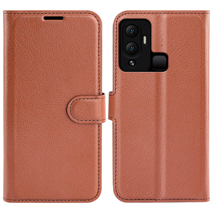 Litchi Texture Phone Cover Wallet for Infinix Hot 12 Play 4G , Anti-drop Shell Flip Stand Phone Case