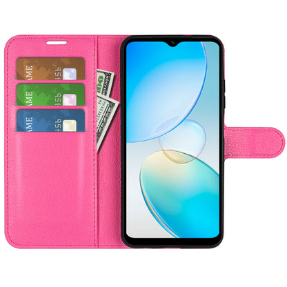 For Infinix Hot 12i 4G Flip Stand Phone Case Litchi Texture PU Leather Wallet Anti-Dust Phone Shell