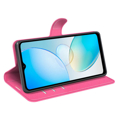 For Infinix Hot 12i 4G Flip Stand Phone Case Litchi Texture PU Leather Wallet Anti-Dust Phone Shell