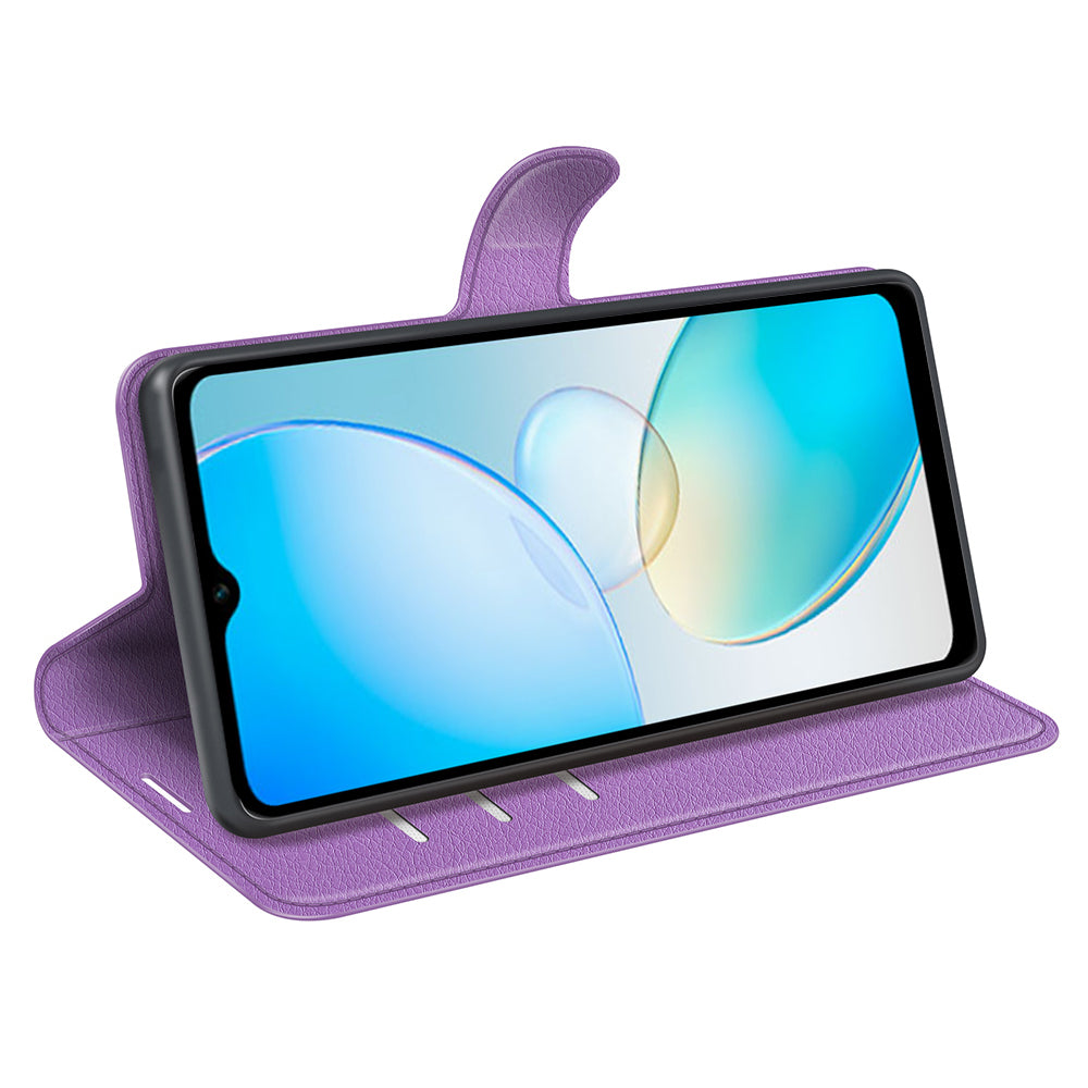 For Infinix Hot 12i 4G Flip Stand Phone Case Litchi Texture PU Leather Wallet Anti-Dust Phone Shell