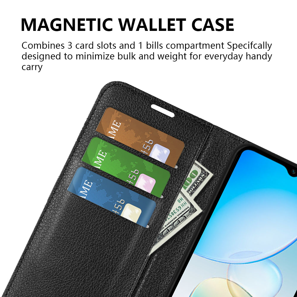 For Infinix Hot 12i 4G Flip Stand Phone Case Litchi Texture PU Leather Wallet Anti-Dust Phone Shell