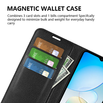 For Infinix Hot 12i 4G Flip Stand Phone Case Litchi Texture PU Leather Wallet Anti-Dust Phone Shell