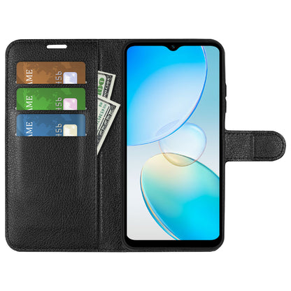 For Infinix Hot 12i 4G Flip Stand Phone Case Litchi Texture PU Leather Wallet Anti-Dust Phone Shell