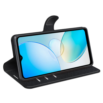 For Infinix Hot 12i 4G Flip Stand Phone Case Litchi Texture PU Leather Wallet Anti-Dust Phone Shell