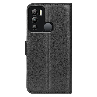 For Infinix Hot 12i 4G Flip Stand Phone Case Litchi Texture PU Leather Wallet Anti-Dust Phone Shell