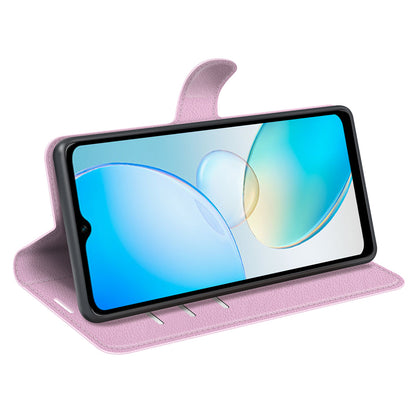 For Infinix Hot 12i 4G Flip Stand Phone Case Litchi Texture PU Leather Wallet Anti-Dust Phone Shell