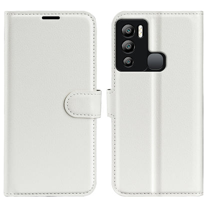 For Infinix Hot 12i 4G Flip Stand Phone Case Litchi Texture PU Leather Wallet Anti-Dust Phone Shell