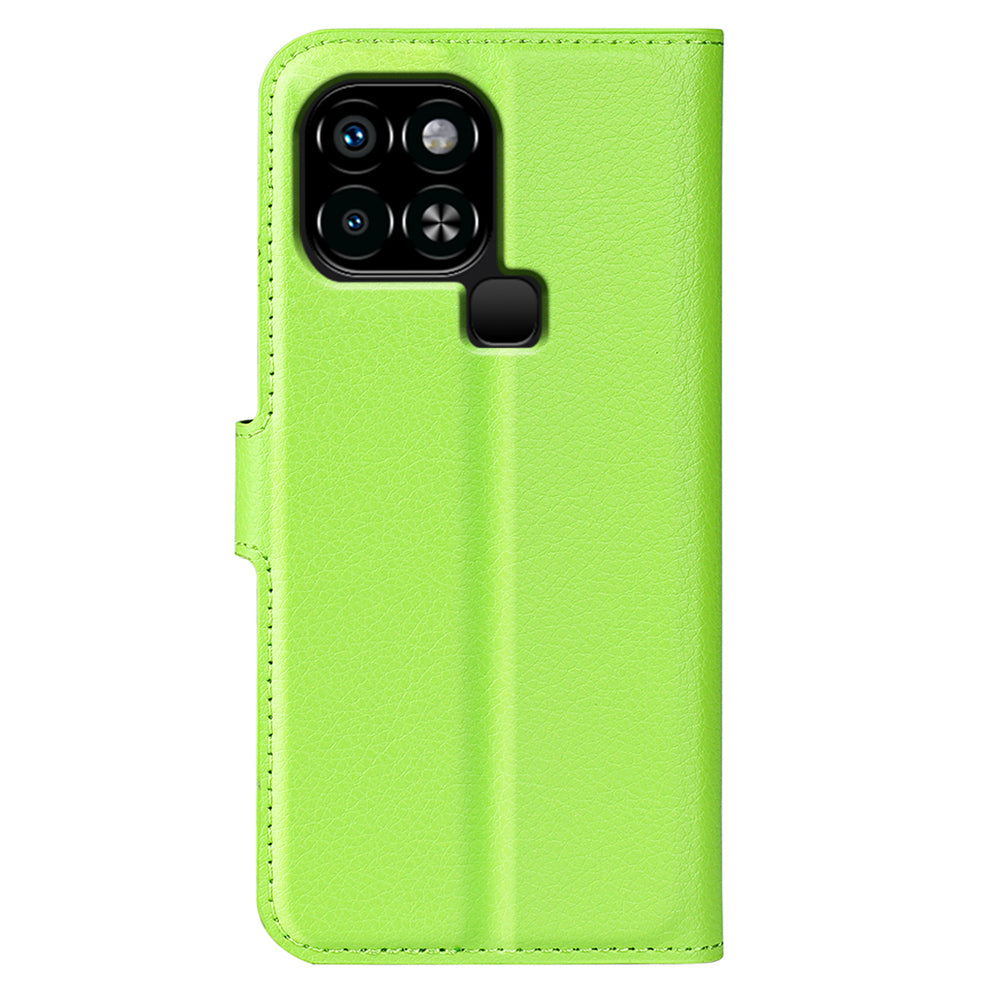 For Infinix Smart 6 Wallet Anti-drop Shell Litchi Texture PU Leather Flip Stand Phone Case Cover