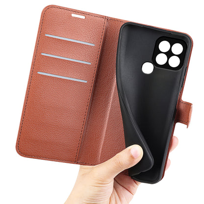 For Infinix Smart 6 Wallet Anti-drop Shell Litchi Texture PU Leather Flip Stand Phone Case Cover