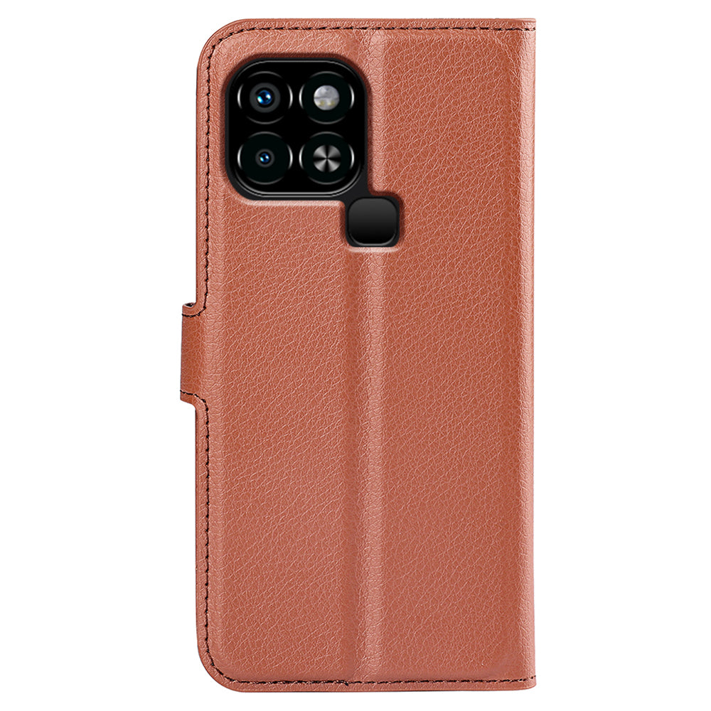 For Infinix Smart 6 Wallet Anti-drop Shell Litchi Texture PU Leather Flip Stand Phone Case Cover