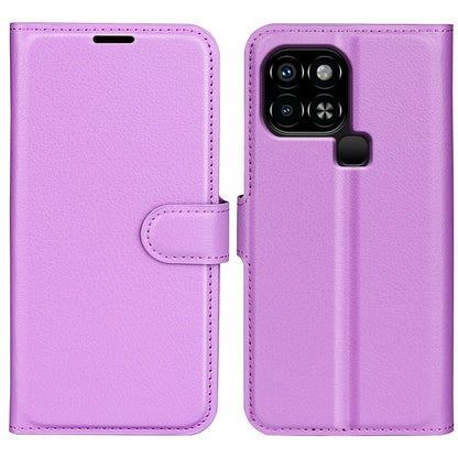 For Infinix Smart 6 Wallet Anti-drop Shell Litchi Texture PU Leather Flip Stand Phone Case Cover