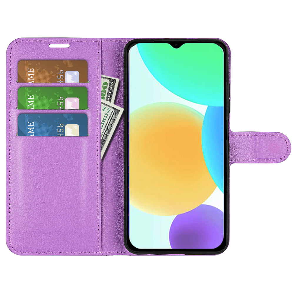 For Infinix Smart 6 Wallet Anti-drop Shell Litchi Texture PU Leather Flip Stand Phone Case Cover
