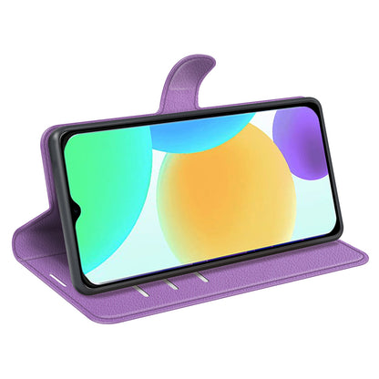 For Infinix Smart 6 Wallet Anti-drop Shell Litchi Texture PU Leather Flip Stand Phone Case Cover