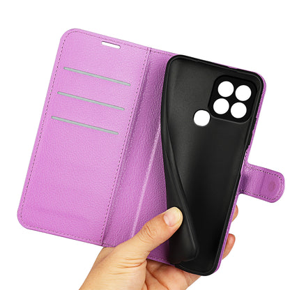 For Infinix Smart 6 Wallet Anti-drop Shell Litchi Texture PU Leather Flip Stand Phone Case Cover
