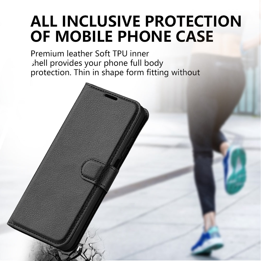 For Infinix Smart 6 Wallet Anti-drop Shell Litchi Texture PU Leather Flip Stand Phone Case Cover