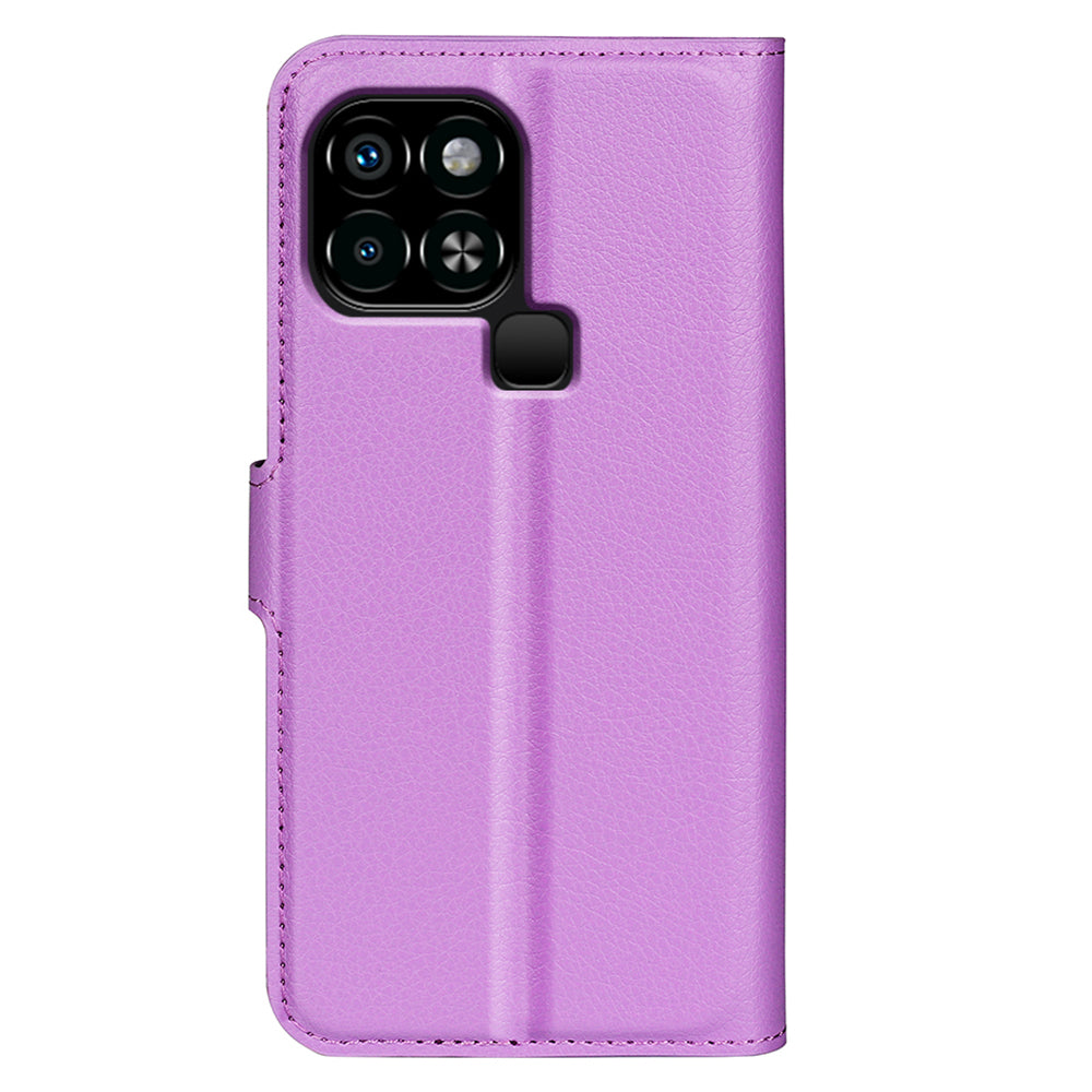 For Infinix Smart 6 Wallet Anti-drop Shell Litchi Texture PU Leather Flip Stand Phone Case Cover