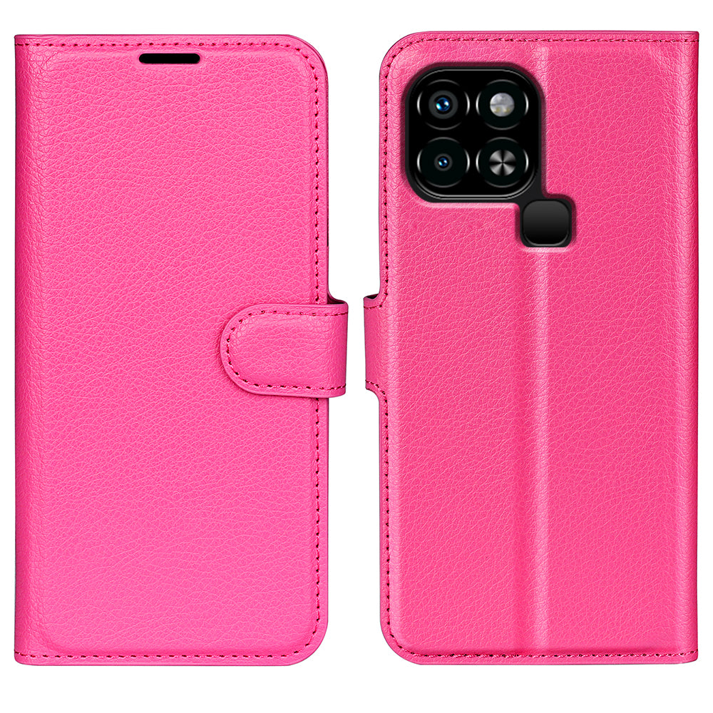 For Infinix Smart 6 Wallet Anti-drop Shell Litchi Texture PU Leather Flip Stand Phone Case Cover