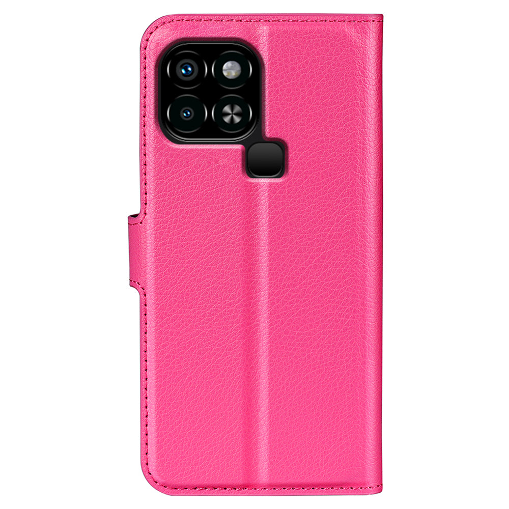 For Infinix Smart 6 Wallet Anti-drop Shell Litchi Texture PU Leather Flip Stand Phone Case Cover