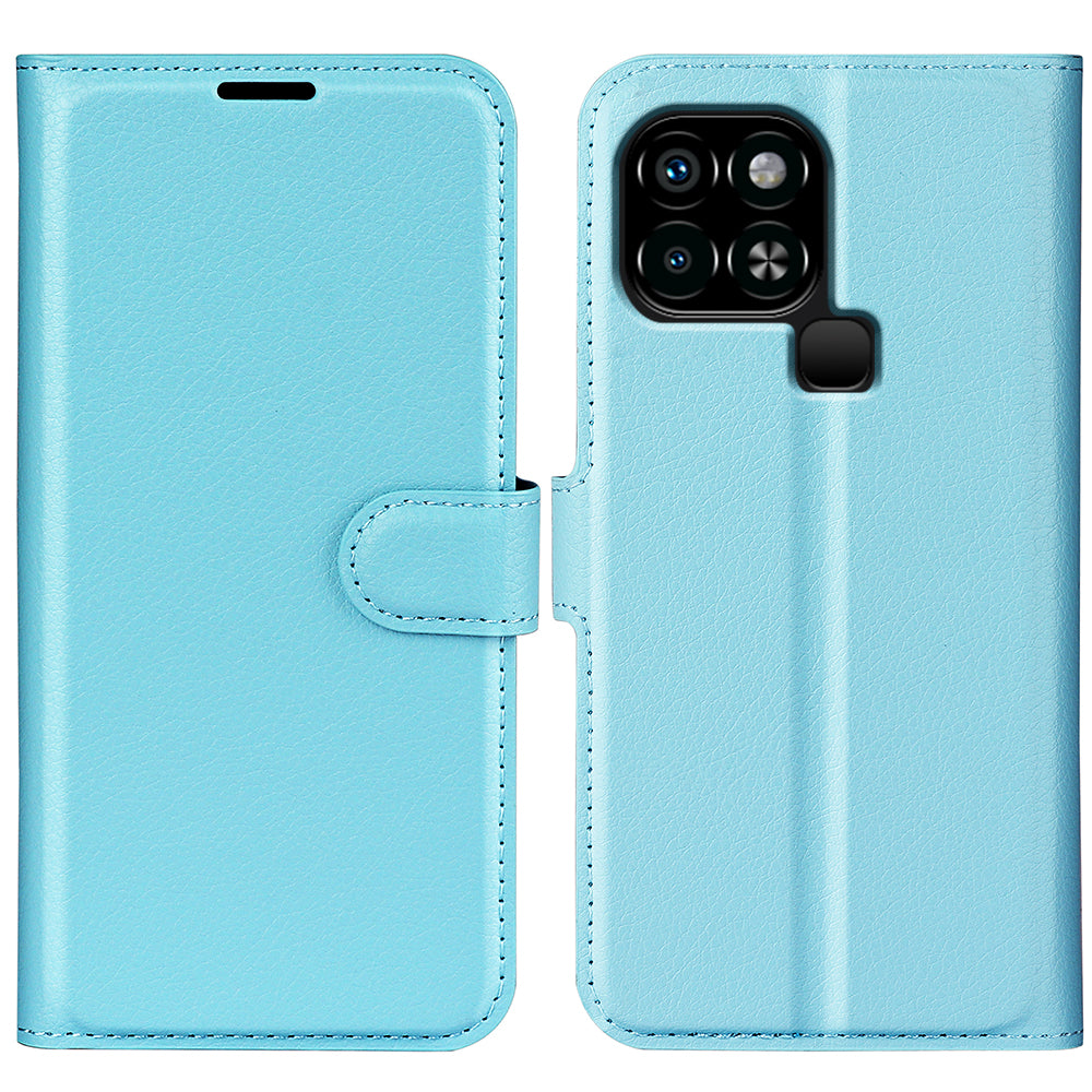 For Infinix Smart 6 Wallet Anti-drop Shell Litchi Texture PU Leather Flip Stand Phone Case Cover