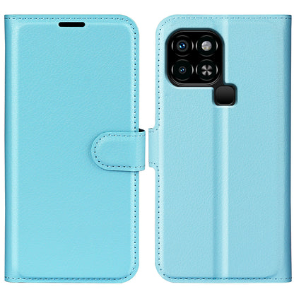 For Infinix Smart 6 Wallet Anti-drop Shell Litchi Texture PU Leather Flip Stand Phone Case Cover