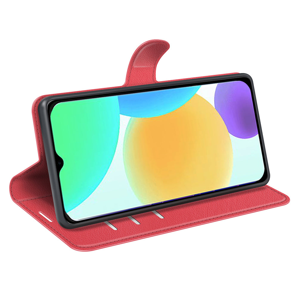 For Infinix Smart 6 Wallet Anti-drop Shell Litchi Texture PU Leather Flip Stand Phone Case Cover