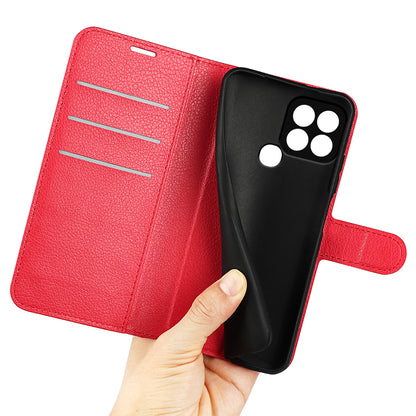 For Infinix Smart 6 Wallet Anti-drop Shell Litchi Texture PU Leather Flip Stand Phone Case Cover