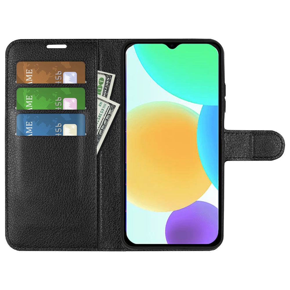 For Infinix Smart 6 Wallet Anti-drop Shell Litchi Texture PU Leather Flip Stand Phone Case Cover