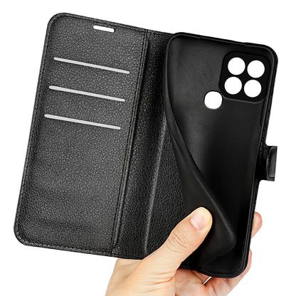 For Infinix Smart 6 Wallet Anti-drop Shell Litchi Texture PU Leather Flip Stand Phone Case Cover