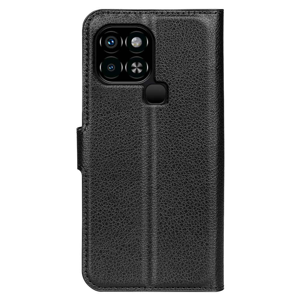 For Infinix Smart 6 Wallet Anti-drop Shell Litchi Texture PU Leather Flip Stand Phone Case Cover