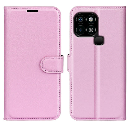 For Infinix Smart 6 Wallet Anti-drop Shell Litchi Texture PU Leather Flip Stand Phone Case Cover