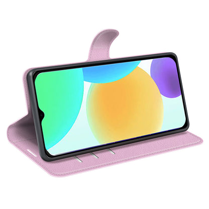 For Infinix Smart 6 Wallet Anti-drop Shell Litchi Texture PU Leather Flip Stand Phone Case Cover