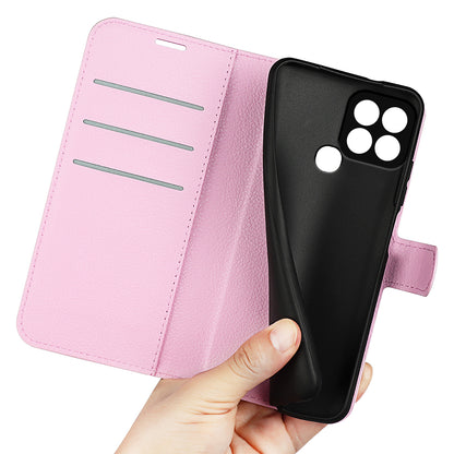 For Infinix Smart 6 Wallet Anti-drop Shell Litchi Texture PU Leather Flip Stand Phone Case Cover