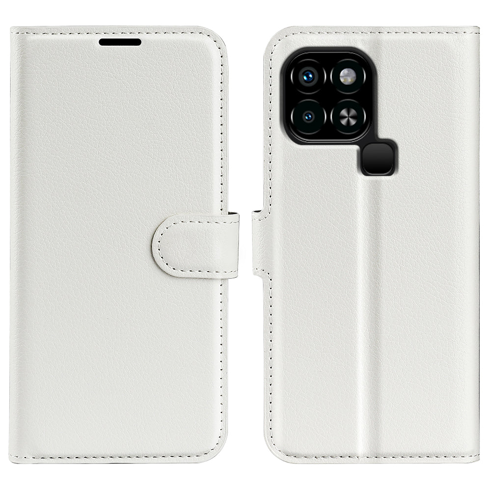 For Infinix Smart 6 Wallet Anti-drop Shell Litchi Texture PU Leather Flip Stand Phone Case Cover