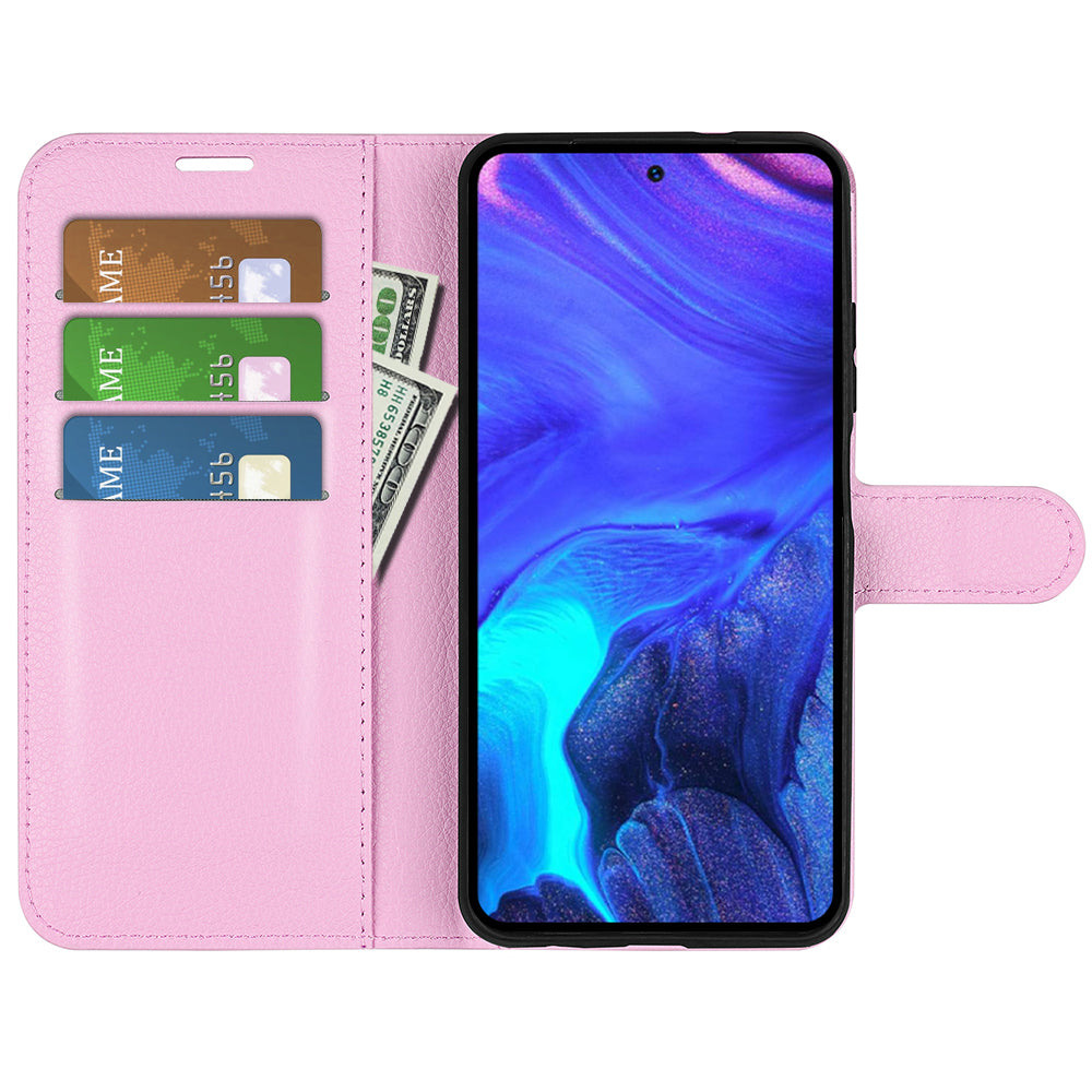 For Infinix Note 10 Pro Litchi Texture PU Leather Wallet Anti-drop Shell Flip Stand Phone Case