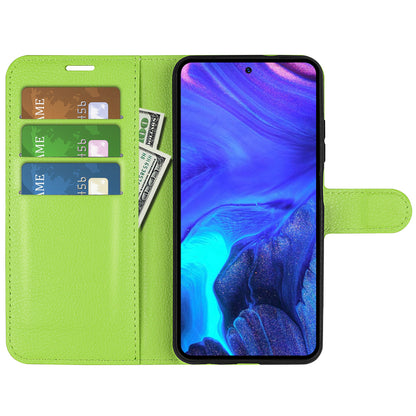 For Infinix Note 10 Pro Litchi Texture PU Leather Wallet Anti-drop Shell Flip Stand Phone Case
