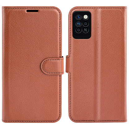 For Infinix Note 10 Pro Litchi Texture PU Leather Wallet Anti-drop Shell Flip Stand Phone Case