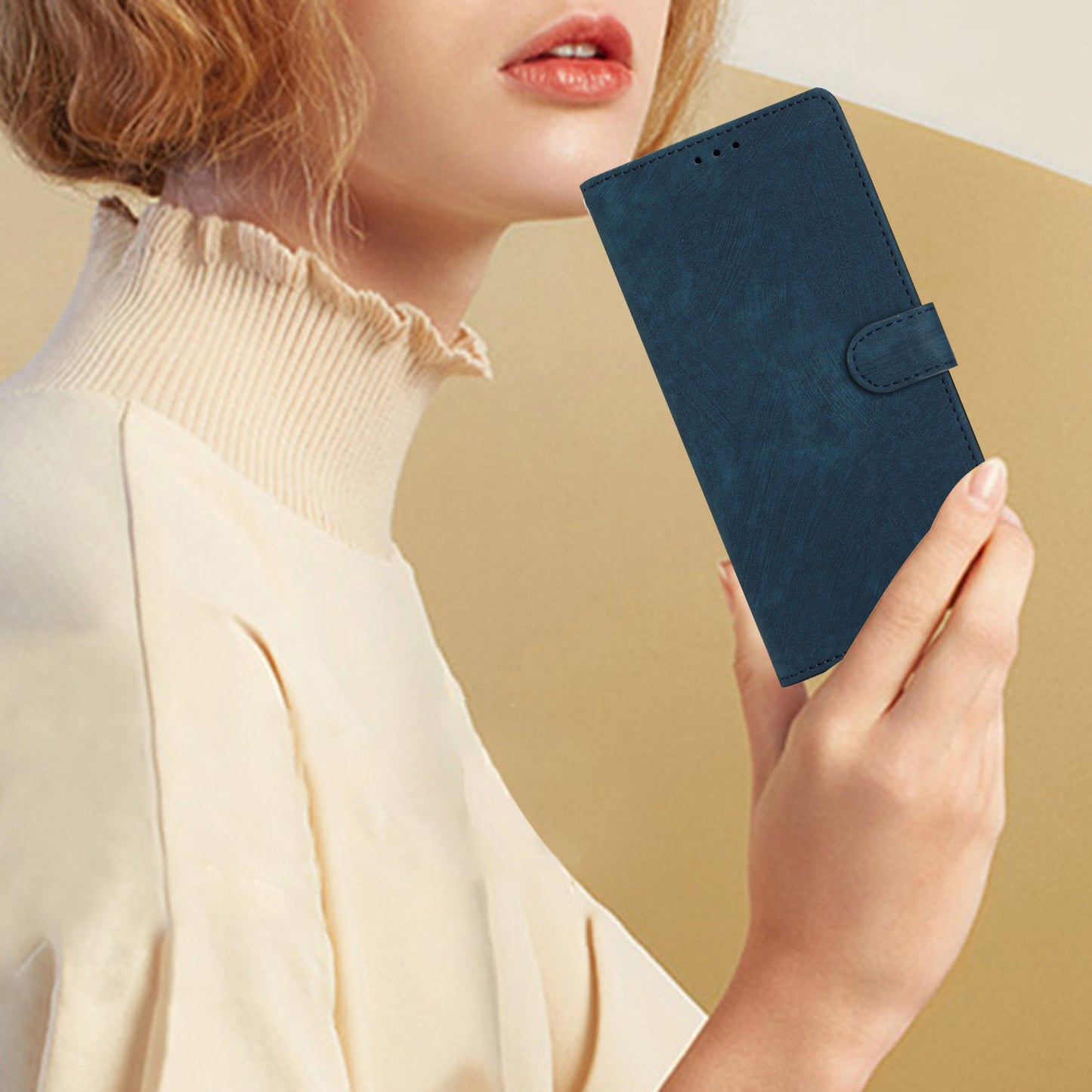 Leather Phone Case for Xiaomi Redmi Note 12 4G , Skin-touch Wallet Stand Cover