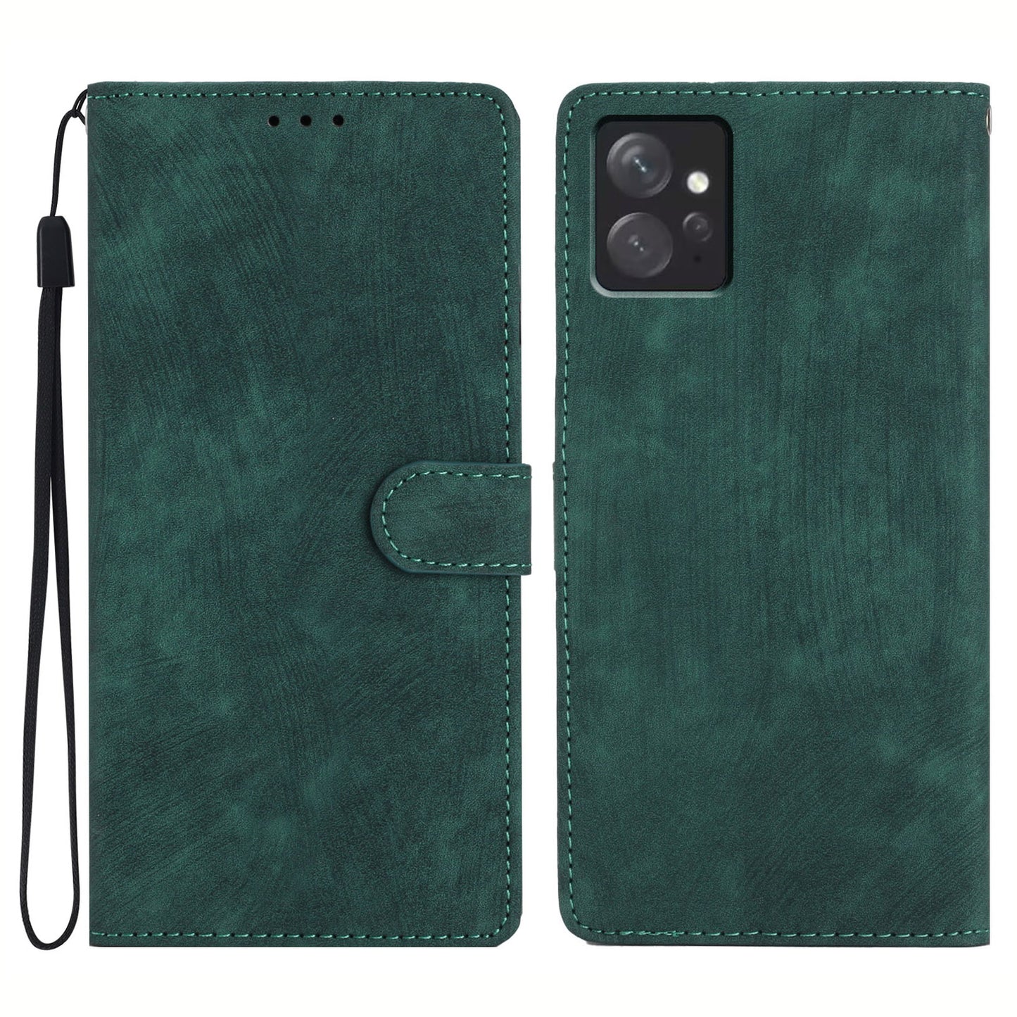 Leather Phone Case for Xiaomi Redmi Note 12 4G , Skin-touch Wallet Stand Cover
