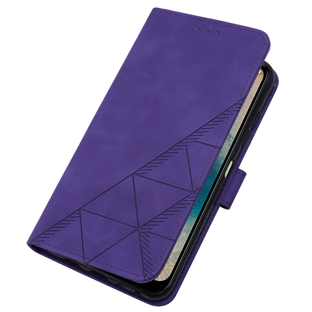 YB Imprinting Series-2 For Nokia G22 Anti-scratch PU Leather Phone Case Imprinted Lines Stand Wallet Cover