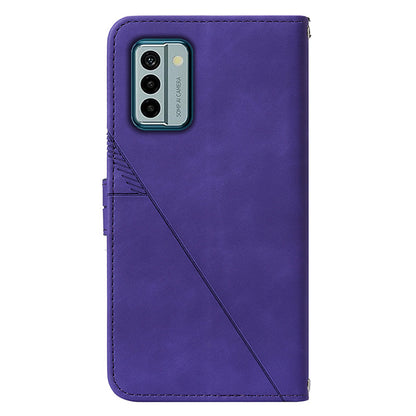 YB Imprinting Series-2 For Nokia G22 Anti-scratch PU Leather Phone Case Imprinted Lines Stand Wallet Cover