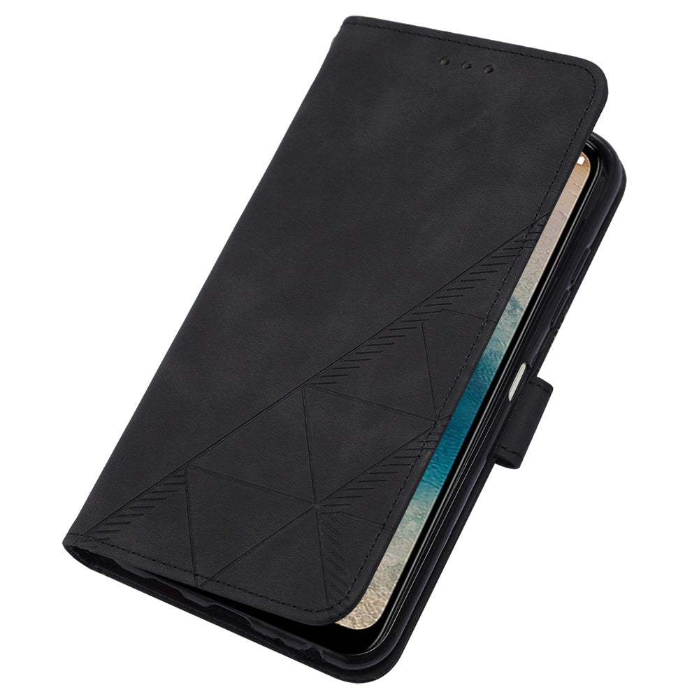 YB Imprinting Series-2 For Nokia G22 Anti-scratch PU Leather Phone Case Imprinted Lines Stand Wallet Cover